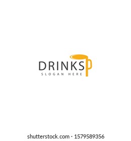 drinks logo with the shape of a beverage glass that looks masculine cut makes this design unique, modern, simple.