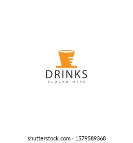 drinks logo with the shape of a drink glass that looks like a magician's hat makes this design unique, modern, simple.