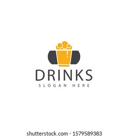 drinks logo in the shape of a drink glass and looks masculine with two colors makes this design unique, modern, simple.