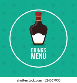 drinks menu bottle whiskey circle fruit background