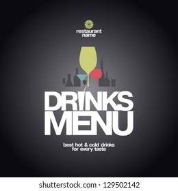 Drinks Menu Card Design Template.