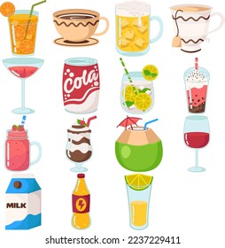 Drinks Menu Collection Vektor Illustration