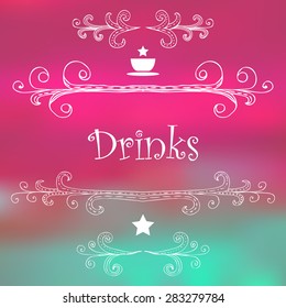 Drinks menu design.