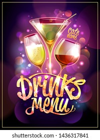 Drinks Menu Design Concept Cocktails Night Stock Vector (Royalty Free ...