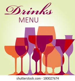 Drinks menu design - vector illustration 10 EPS