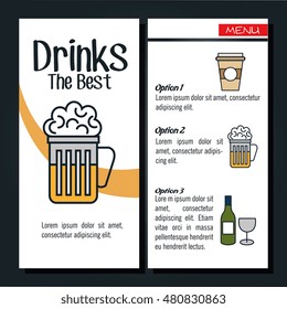 drinks menu restaurant isolated icon