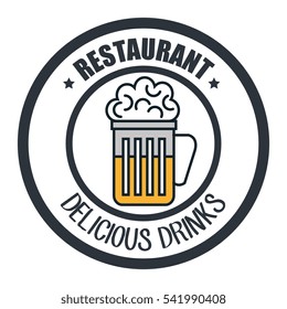 drinks menu restaurant isolated icon
