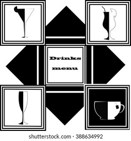 Drinks menu. Vector