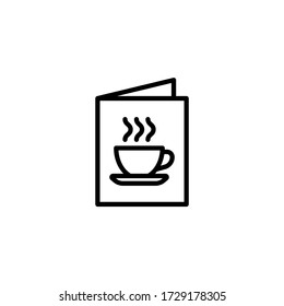 Drinks menu vector icon in linear, outline icon isolated on white background