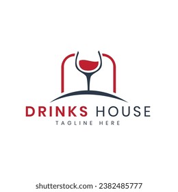 Drinks minimal elegant logo design creative idea