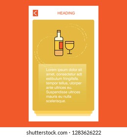 Drinks  mobile vertical banner design design. Vector