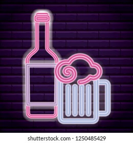 drinks neon light label