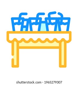 drinks on table color icon vector. drinks on table sign. isolated symbol illustration