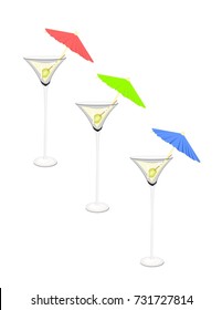Drinks on a white background