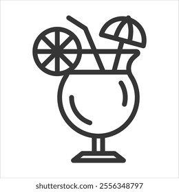 Drinks Outline Icon Vector Illustration