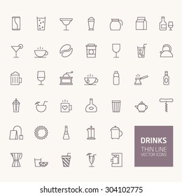 Drinks Outline Icons for web and mobile apps