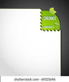 Drinks paper design energy with leaf