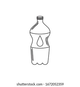 bebidas botellas de plástico agua fría líquido fresco vectorial estilo línea de línea