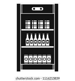 Drinks refrigerator icon. Simple illustration of drinks refrigerator vector icon for web design isolated on white background