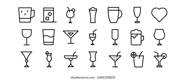 Getränke verwandte Vektor-Icons gesetzt.