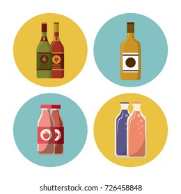 Drinks round icons