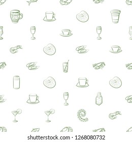 Drinks and Seafood set. Background for printing, design, web. Usable as icons. Seamless. Color.