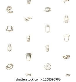 Drinks and Seafood set. Background for printing, design, web. Usable as icons. Seamless. Color.