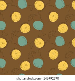 Drinks seamless pattern in color