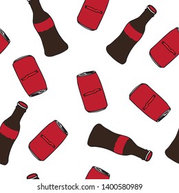 Drinks seamless pattern on background Vector illustration
