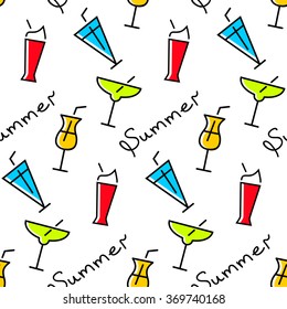 Drinks seamless pattern.Vector illustration