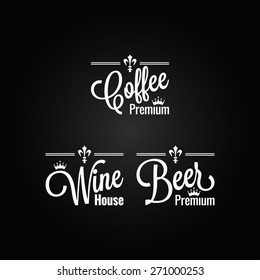 drinks set labels design background