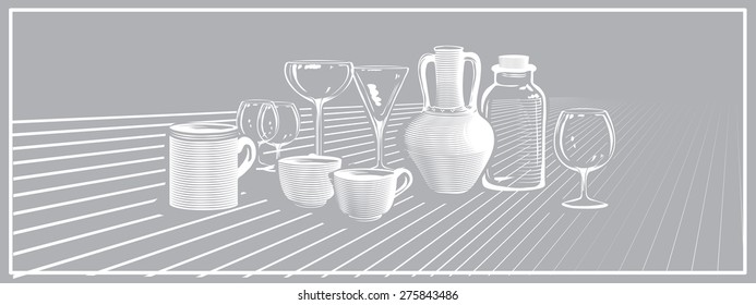 Drinks sign. Pointer at the supermarket. vector