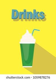 Drinks (smoothie,frappe or milkshake) vector drawing. Summer drinks for holiday.