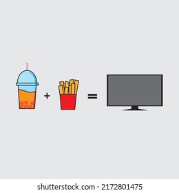 drinks and snacks to relax, vector logo icon