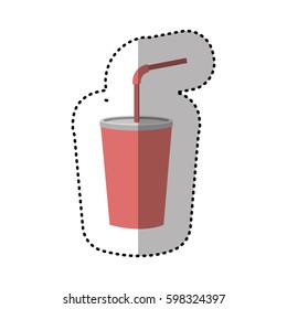 drinks soda with flat icon, vector illustraction design