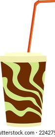 drinks and straw in a white background	
