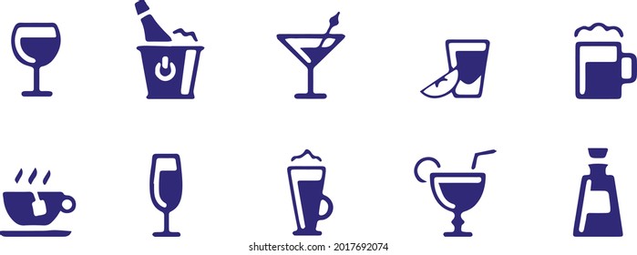 Símbolo de bebida Diseño vectorial de iconos 