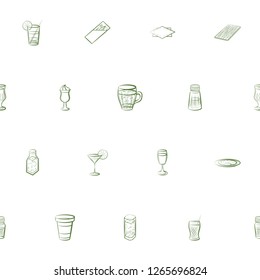 Drinks and Table setting set. Background for printing, design, web. Usable as icons. Seamless. Color.