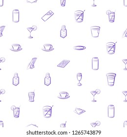 Drinks and Table setting set. Background for printing, design, web. Usable as icons. Seamless. Color.