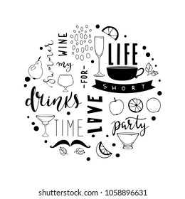 drinks theme illustration