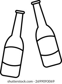 Bebe conjunto de ícones de linha fina. Conjunto de ícones de bebidas e smoothies. Água fria, coquetéis, suco, bebidas quentes, champanhe e copos de vinho, café e chá vetor símbolos coleção. Contornar menu Bebidas