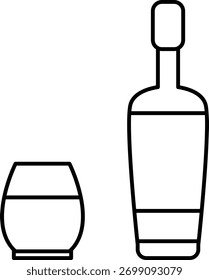 Bebe conjunto de ícones de linha fina. Conjunto de ícones de bebidas e smoothies. Água fria, coquetéis, suco, bebidas quentes, champanhe e copos de vinho, café e chá vetor símbolos coleção. Contornar menu Bebidas