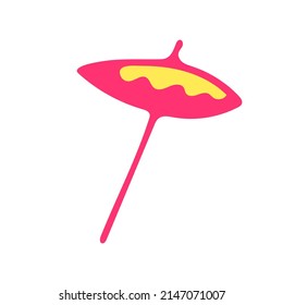 Drinks umbrella vactor sketch icon. Fresh drinks, summer party hand drawn symbol