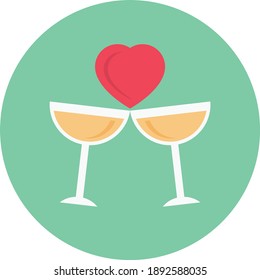 drinks vector flat colour icon