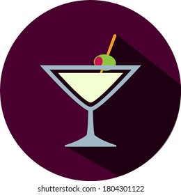 Drinks vector icon. Isolated on red background.
