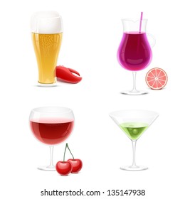 drinks vector icon set