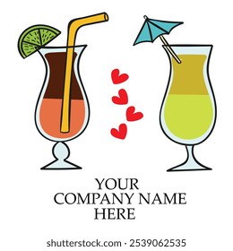 Drinks Vector Illustration. Cold Drinks, Download And Paste Your Company Name Here. Drinks Poster, Thumbnail.