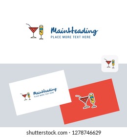 Drinks vector logotype with business card template. Elegant corporate identity. - Vector