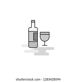 Drinks  Web Icon. Flat Line Filled Gray Icon Vector