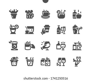 Drinks Well-crafted Pixel Perfect Vector Solid Icons 30 2x Grid for Web Graphics and Apps. Simple Minimal Pictogram